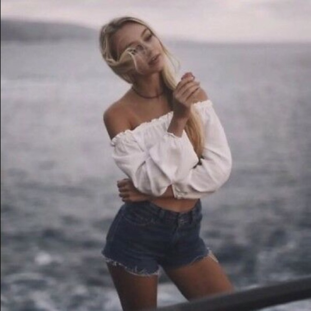 Brandy Melville Pink Off-Shoulder Top